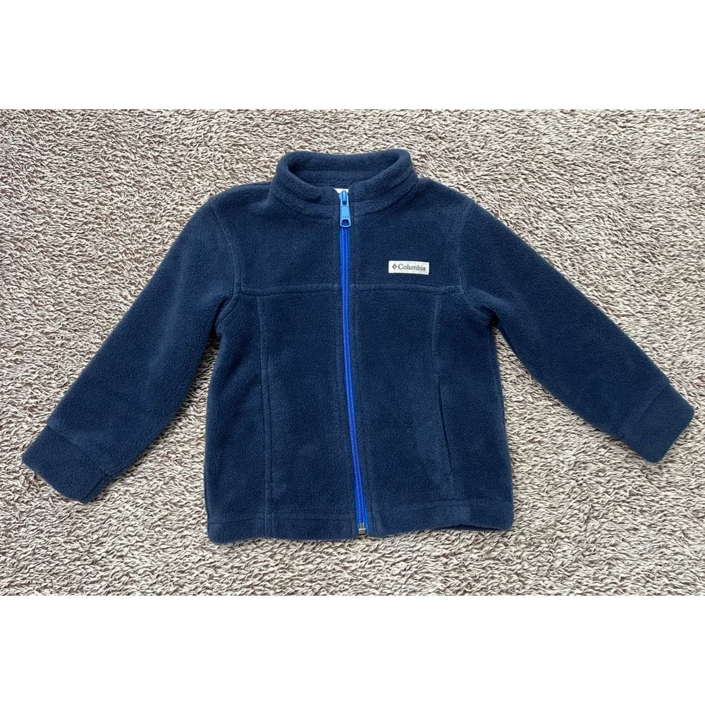 Columbia Toddler Fleece Jacket 12-18 Months Navy Blue Full Zip Kids